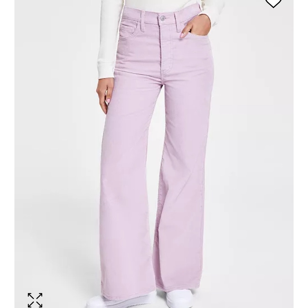 Levi’s lavender corduroy ribcage bells